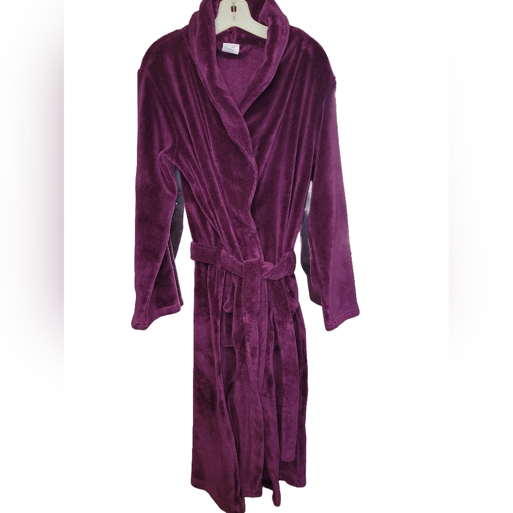 Bath & Body Works Plush Plum Purple Fleece Robe - Size L/XL